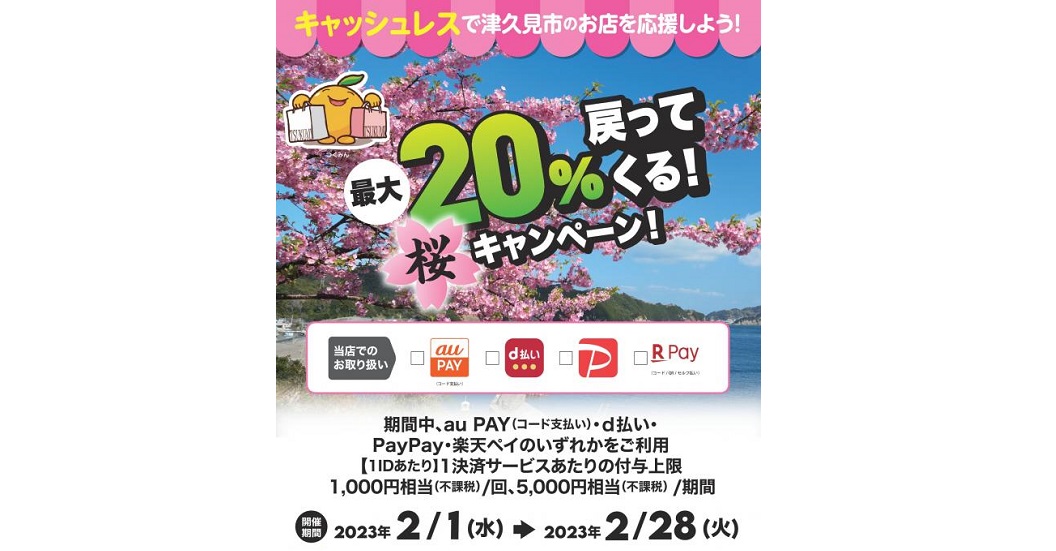 最大20％戻ってくる 桜キャンペーン！