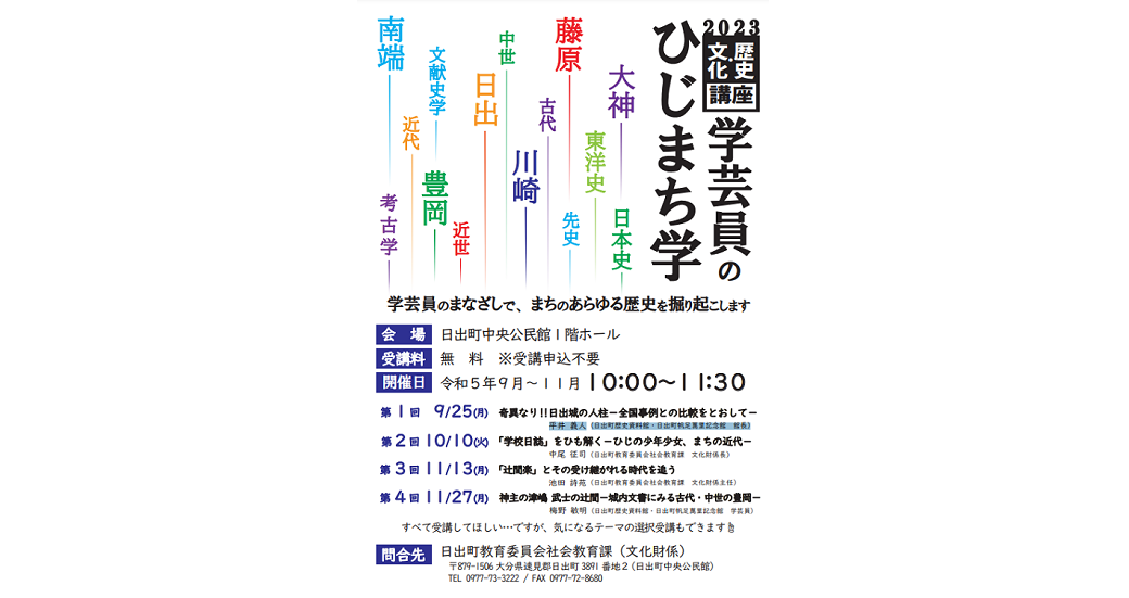 2023 歴史・文化講座「学芸員のひじまち学」第3回