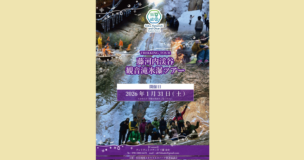 藤河内渓谷　観音滝氷瀑ツアー【参加者募集】