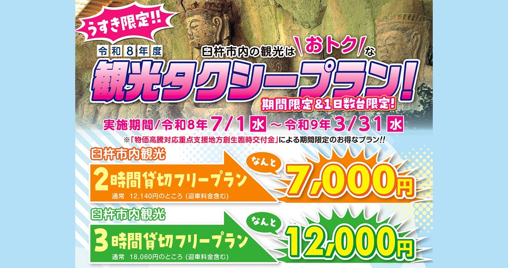 【うすき限定】お得な観光タクシープラン